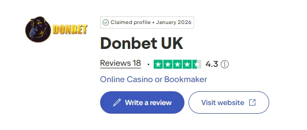 Donbet UK Trustpilot rating and reviews